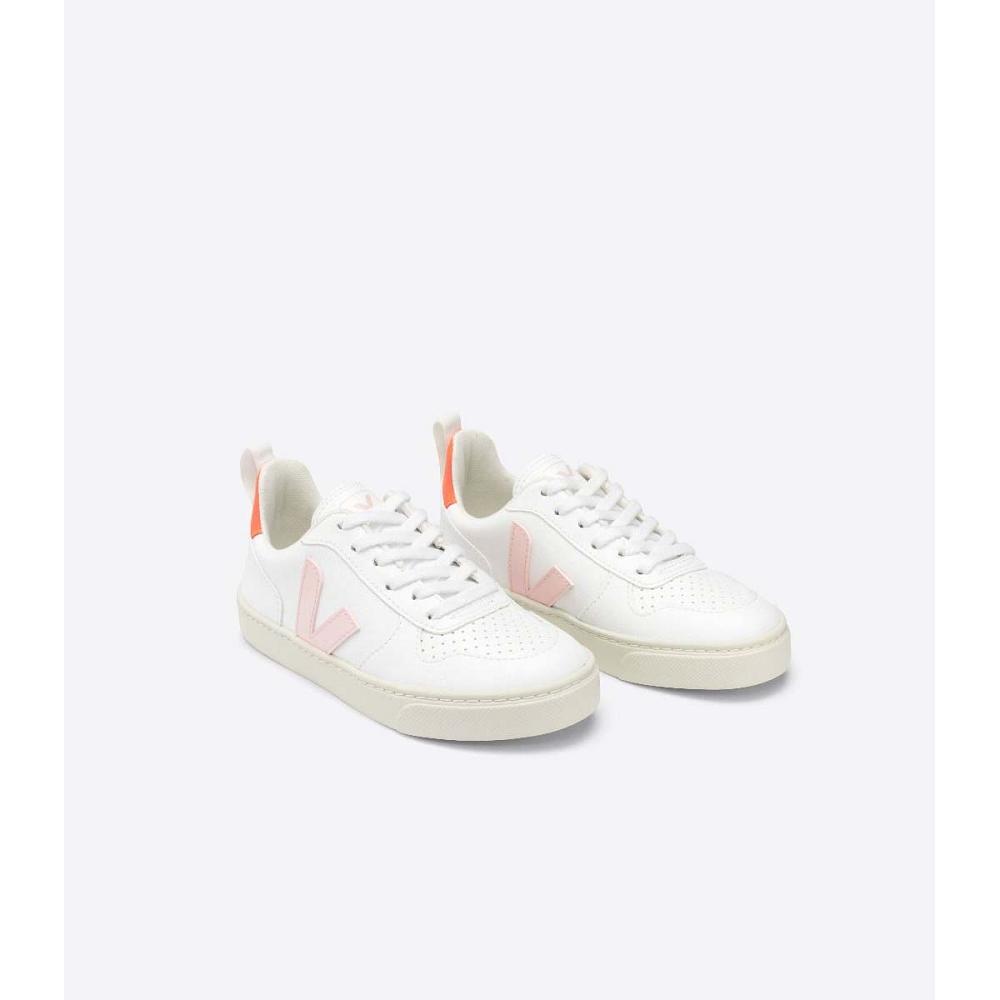 Veja V-10 LACE CWL Cipő Gyerek White/Orange | HU 790EBC